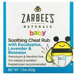 Zarbee's, Baby, Soothing Chest Rub with Eucalyptus, Lavender & Beeswax, 1.5 oz (42 g) - HealthCentralUSA
