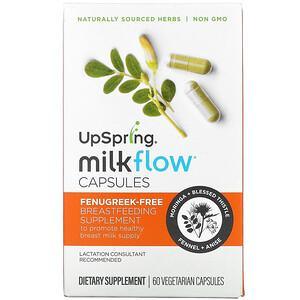 UpSpring, MilkFlow Capsules, Fenugreek-Free, 60 Vegetarian Capsules - HealthCentralUSA