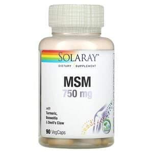 Solaray, MSM, 750 mg, 90 VegCaps - HealthCentralUSA