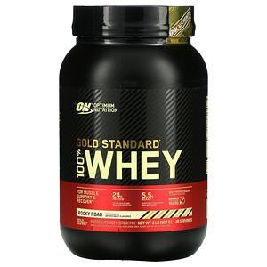 Optimum Nutrition, Gold Standard 100% Whey, Rocky Road, 2 lb (907 g) - HealthCentralUSA
