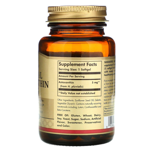 Solgar, Natural Astaxanthin, 5 mg, 60 Softgels - HealthCentralUSA