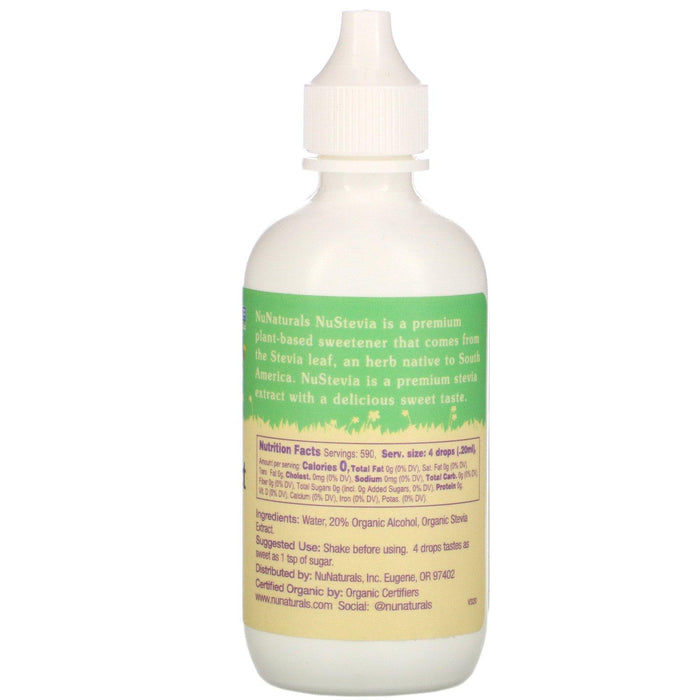NuNaturals, NuStevia, Organic Clear Extract, 4 fl oz (118 ml) - HealthCentralUSA