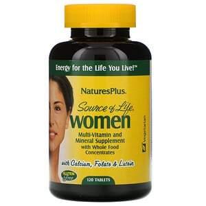 Nature's Plus, Source of Life, Women, Multi-Vitamin and Mineral Supplement with Whole Food Concentrates, 120 Tablets - HealthCentralUSA