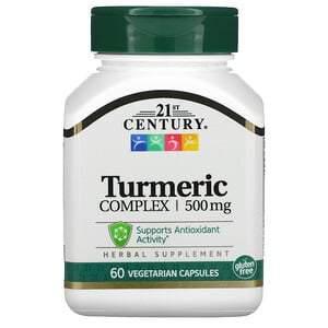 21st Century, Turmeric Complex, 500 mg, 60 Vegetarian Capsules - HealthCentralUSA