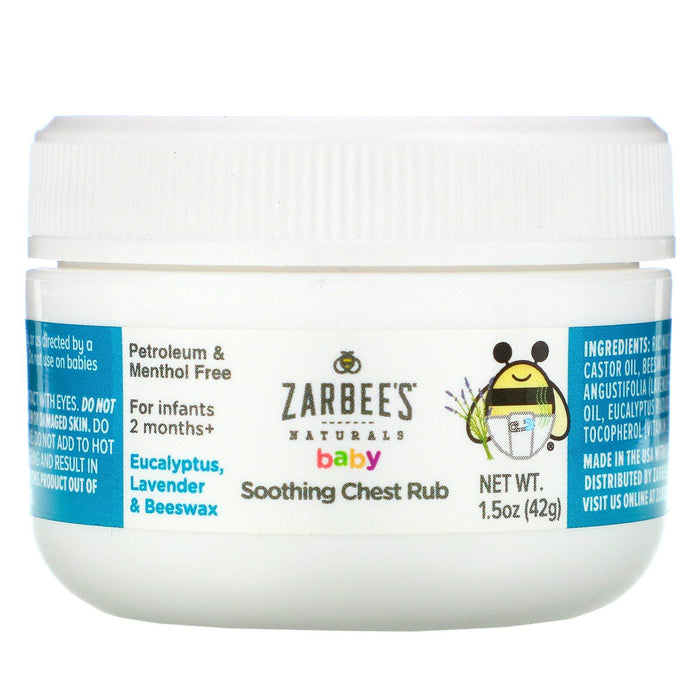Zarbee's, Baby, Soothing Chest Rub with Eucalyptus, Lavender & Beeswax, 1.5 oz (42 g) - HealthCentralUSA