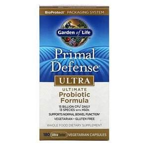 Garden of Life, Primal Defense, Ultra, Ultimate Probiotic Formula, 180 UltraZorbe Vegetarian Capsules - HealthCentralUSA