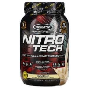 Muscletech, Nitro Tech, Whey Isolate + Lean MuscleBuilder, Vanilla, 2.00 lbs (907 g) - HealthCentralUSA