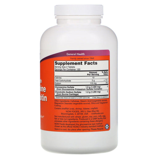 Now Foods, Glucosamine & Chondroitin, Extra Strength, 240 Tablets - HealthCentralUSA
