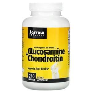 Jarrow Formulas, Glucosamine + Chondroitin with Manganese and Vitamin C, 240 Capsules - HealthCentralUSA