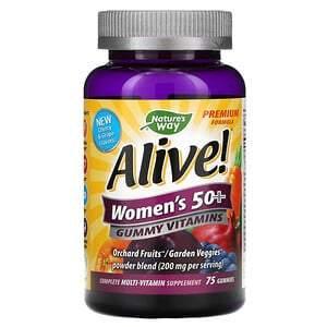 Nature's Way, Alive! Women's 50+ Gummy Vitamins, Cherry & Grape, 75 Gummies - HealthCentralUSA