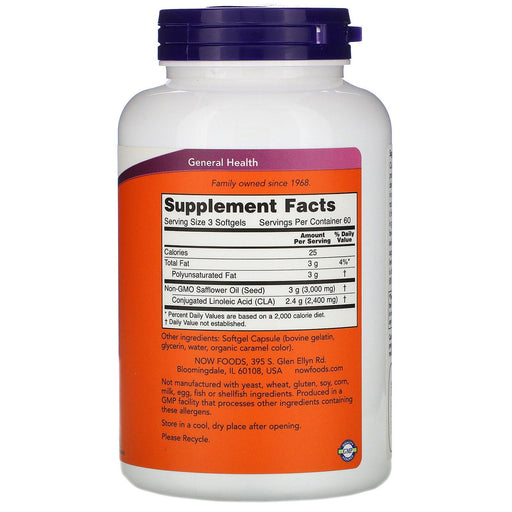 Now Foods, CLA, 800 mg, 180 Softgels - HealthCentralUSA