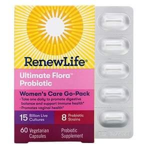Renew Life, Women's Care Go-Pack , Ultimate Flora Probiotic, 15 Billion Live Cultures, 60 Vegetarian Capsules - HealthCentralUSA