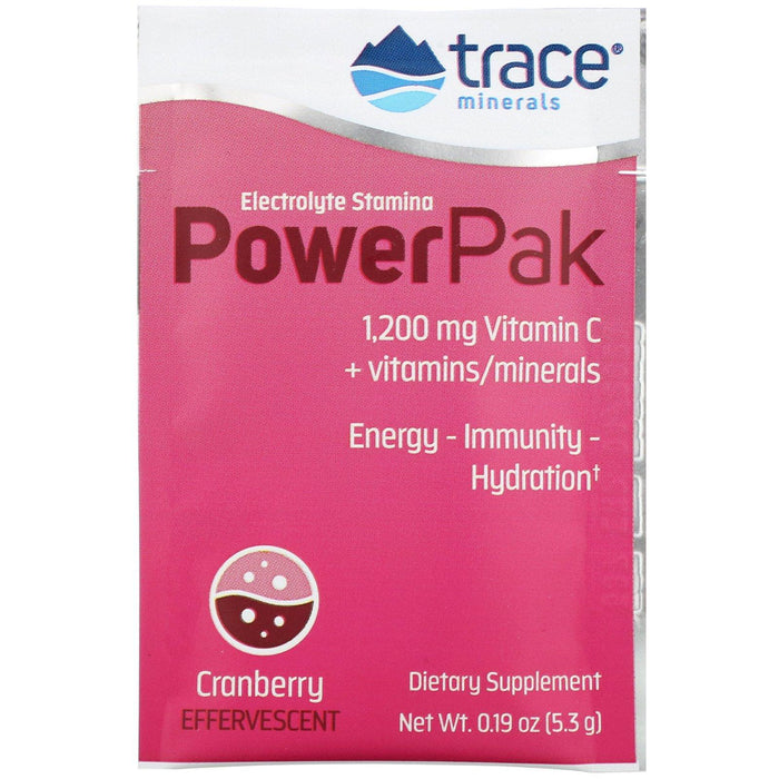 Trace Minerals Research, Electrolyte Stamina PowerPak, Cranberry, 30 Packets, 0.19 oz (5.3 g) Each - HealthCentralUSA