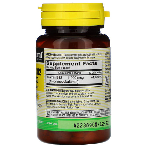 Mason Natural, Vitamin B-12, Quick Dissolve, 1,000 mcg, 100 Tablets - HealthCentralUSA