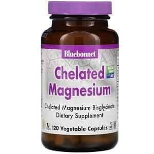 Bluebonnet Nutrition, Chelated Magnesium, 120 Vegetable Capsules - HealthCentralUSA