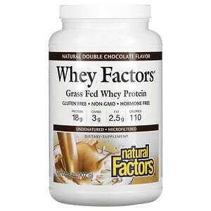 Natural Factors, Whey Factors, Grass Fed Whey Protein, Natural Double Chocolate, 2 lb (907 g) - HealthCentralUSA