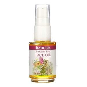 Badger Company, Face Care, Damascus Rose Face Oil, 1 fl oz (29.5 ml) - HealthCentralUSA