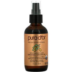 Pura D'or, Organic Argan Oil, 4 fl oz (118 ml) - HealthCentralUSA
