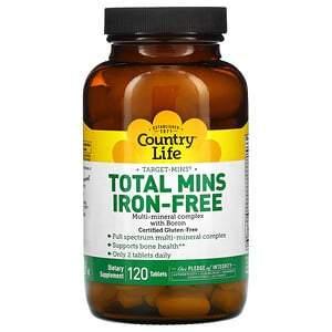 Country Life, Target-Mins Total Mins, Iron-Free, 120 Tablets - HealthCentralUSA