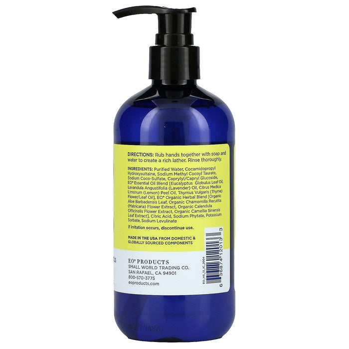 EO Products, Hand Soap, Lemon & Eucalyptus, 12 fl oz (355 ml) - HealthCentralUSA