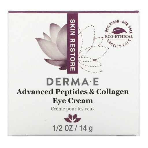 Derma E, Advanced Peptides & Collagen Eye Cream , 1/2 oz (14 g) - HealthCentralUSA
