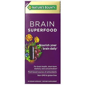 Nature's Bounty, Brain Superfood, 24 Vegan Capsules - HealthCentralUSA