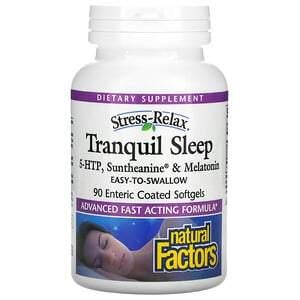 Natural Factors, Stress-Relax, Tranquil Sleep, 90 Enteric Coated Softgels - HealthCentralUSA