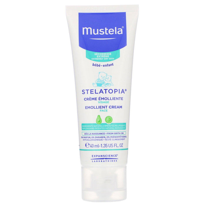 Mustela, Baby, Stelatopia Emollient Face Cream, 1.35 fl oz (40 ml) - HealthCentralUSA