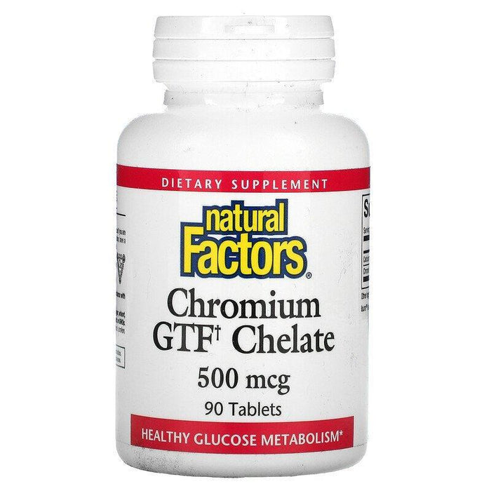 Natural Factors, Chromium GTF Chelate, 500 mcg, 90 Tablets - HealthCentralUSA