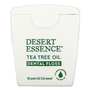 Desert Essence, Tea Tree Oil Dental Floss, Waxed, 50 Yds (45.7 m) - HealthCentralUSA