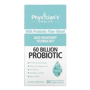 Physician's Choice, 60 Billion Probiotic, 30 Delayed Release Veggie Capsules - HealthCentralUSA