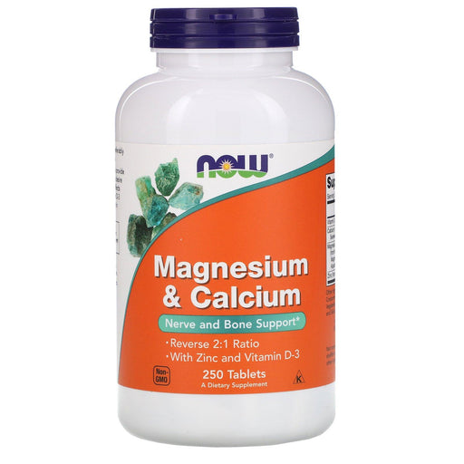 Now Foods, Magnesium & Calcium, 250 Tablets - HealthCentralUSA
