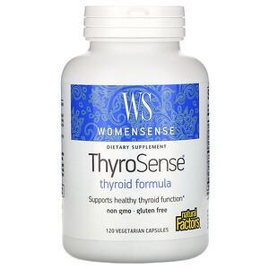 Natural Factors, WomenSense, ThyroSense, Thyroid Formula, 120 Vegetarian Capsules - HealthCentralUSA