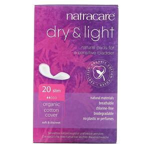 Natracare, Dry & Light, Organic Cotton Cover, Slim, 20 Pads - HealthCentralUSA