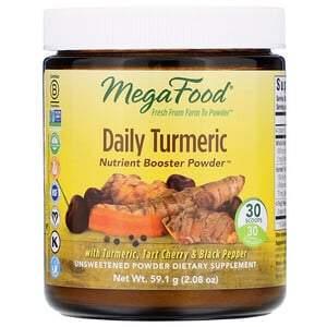 MegaFood, Daily Turmeric, Nutrient Booster Powder, Unsweetened, 2.08 oz (59.1 g) - HealthCentralUSA