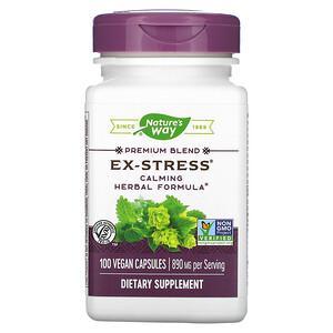 Nature's Way, Ex-Stress, Calming Herbal Formula, 890 mg, 100 Vegan Capsules - HealthCentralUSA