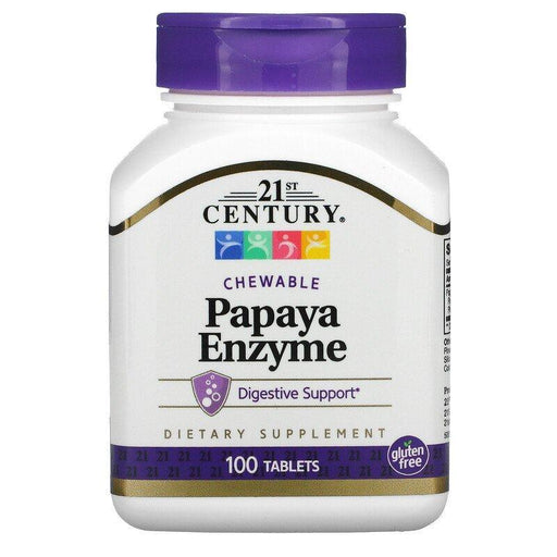 21st Century, Papaya Enzyme, Chewable, 100 Tablet - HealthCentralUSA