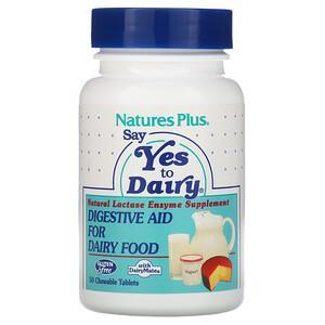 Nature's Plus, Say Yes to Dairy, Digestive Aid For Dairy Food, 50 Chewable Tablets - HealthCentralUSA