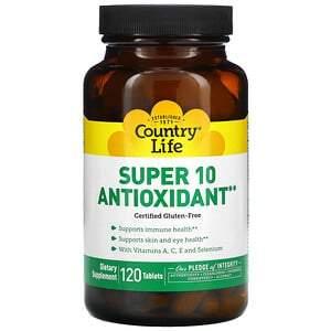 Country Life, Super 10 Antioxidant, 120 Tablets - HealthCentralUSA