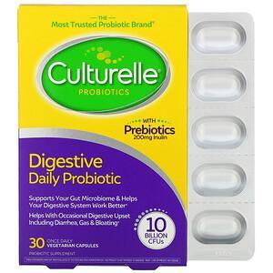 Culturelle, Probiotics, Digestive Daily Probiotic, 10 Billion CFUs, 30 Once Daily Vegetarian Capsules - HealthCentralUSA