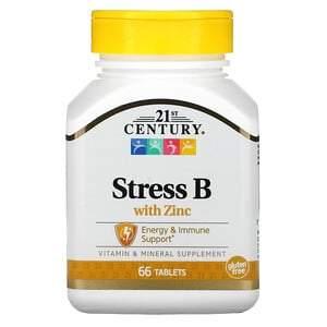 21st Century, Stress B with Zinc, 66 Tablets - HealthCentralUSA
