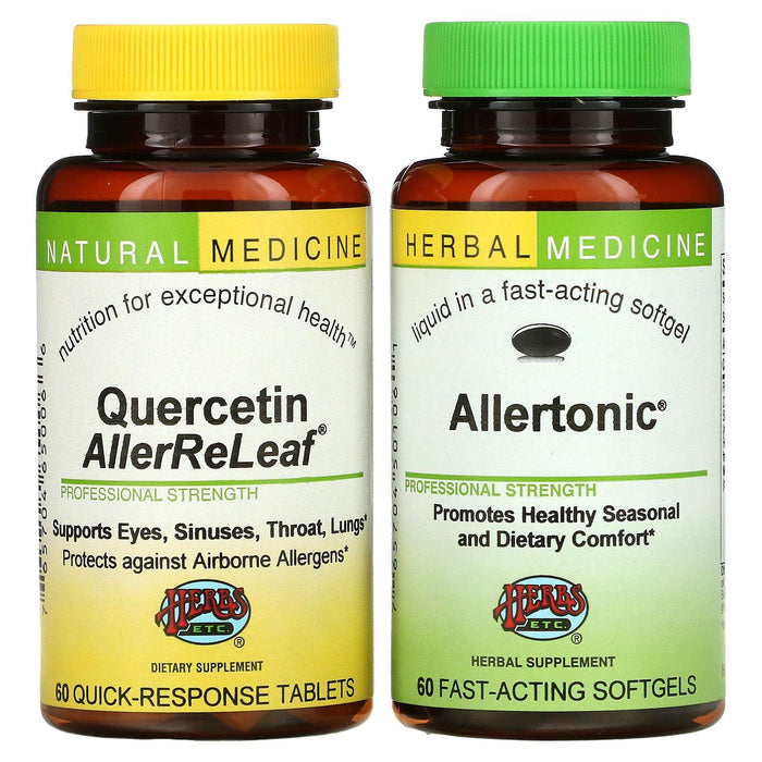 Herbs Etc., Allergy ReLeaf System, 2 Bottles, 60 Softgels/60 Tablets - HealthCentralUSA