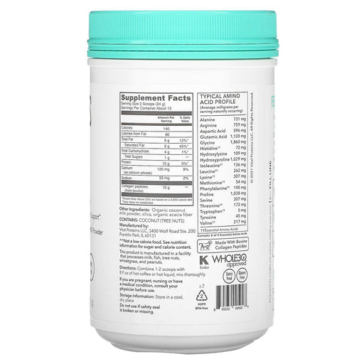 Vital Proteins, Collagen Creamer, Coconut, 10.3 oz (293 g) - HealthCentralUSA
