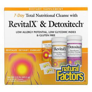 Natural Factors, 7-Day Total Nutritional Cleansing with RevitalX & Detoxitech, 1.33 lb (603.5 g) - HealthCentralUSA