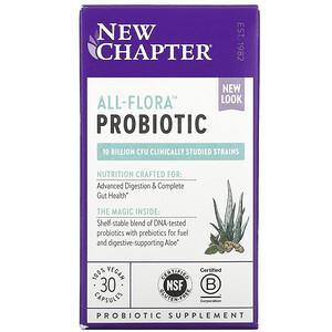 New Chapter, All-Flora Probiotic , 30 Vegan Capsules - HealthCentralUSA