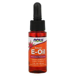 Now Foods, Natural E-Oil, Antioxidant Protection, 1 fl oz (30 ml) - HealthCentralUSA