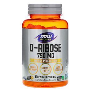 Now Foods, Sports, D-Ribose, 750 mg, 120 Veg Capsules - HealthCentralUSA