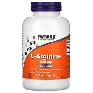 Now Foods, L-Arginine, 500 mg, 250 Veg Capsules - HealthCentralUSA