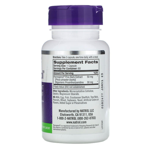 Natrol, Pycnogenol, 50 mg , 60 Capsules - HealthCentralUSA