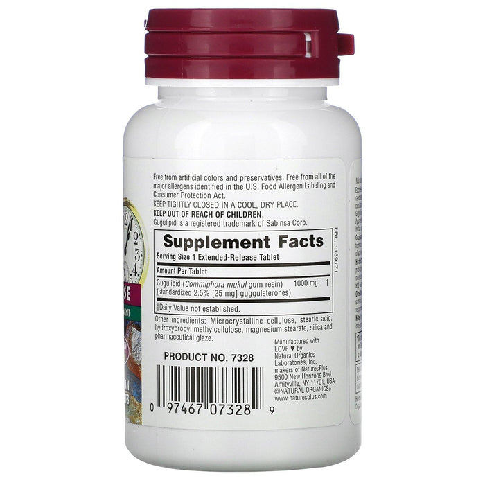Nature's Plus, Herbal Actives, Gugulipid, Extended Release, 1,000 mg, 30 Vegetarian Tablets - HealthCentralUSA